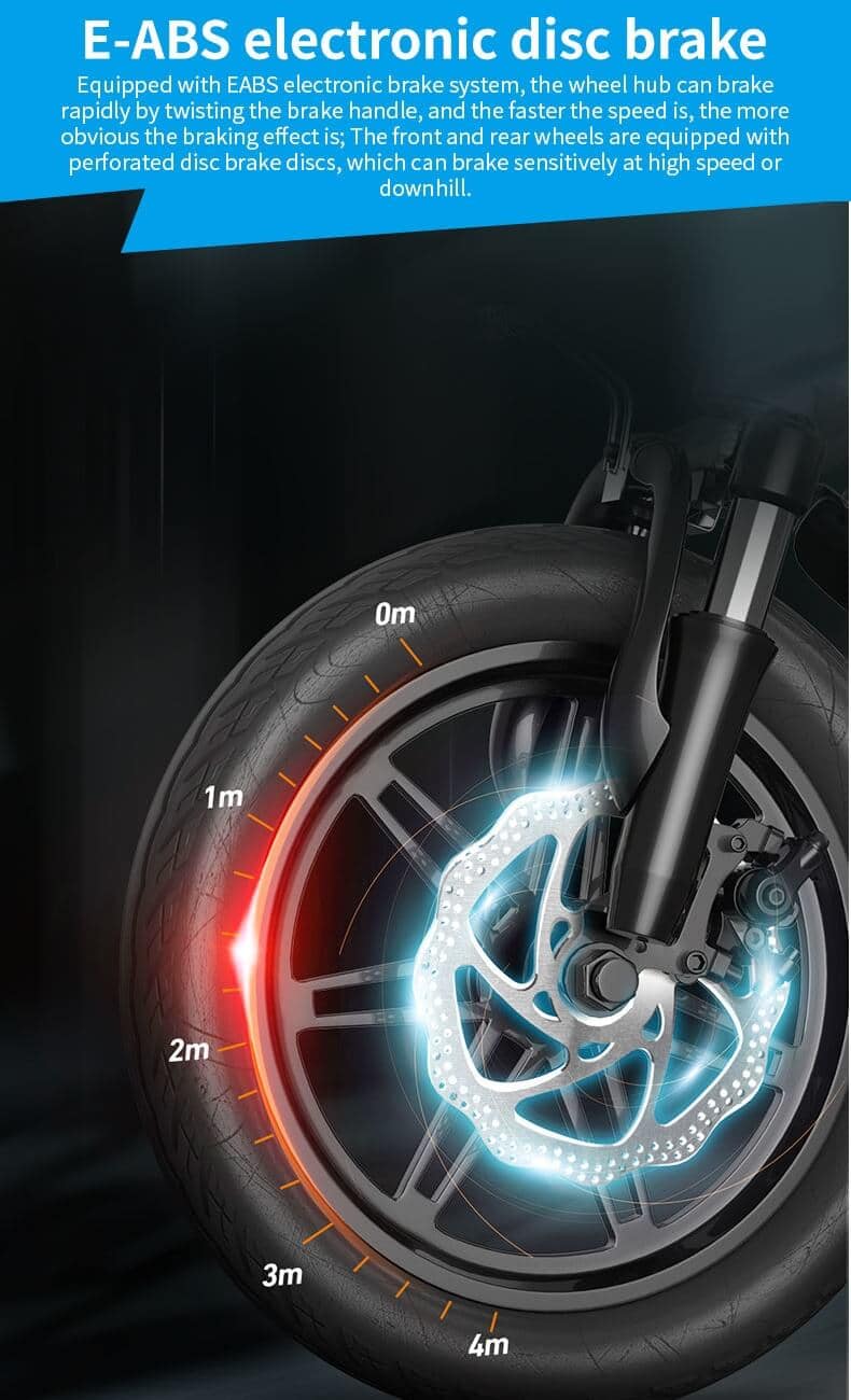 bicicleta eléctrica plegable de 14 pulgadas con freno de disco