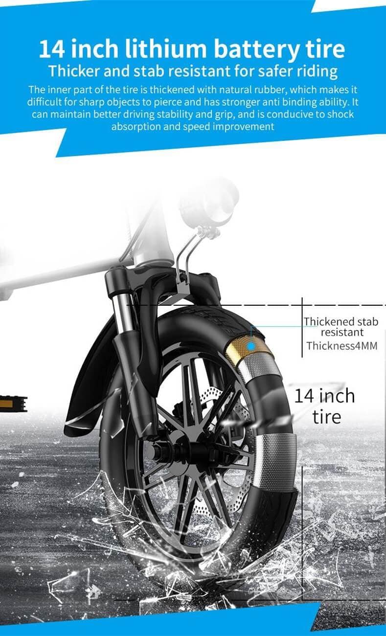 bicicleta eléctrica plegable de 14 pulgadas