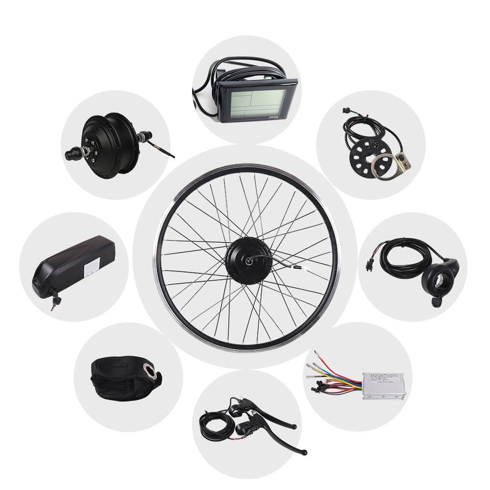 kit de conversión a bicicleta eléctrica con batería y cargador