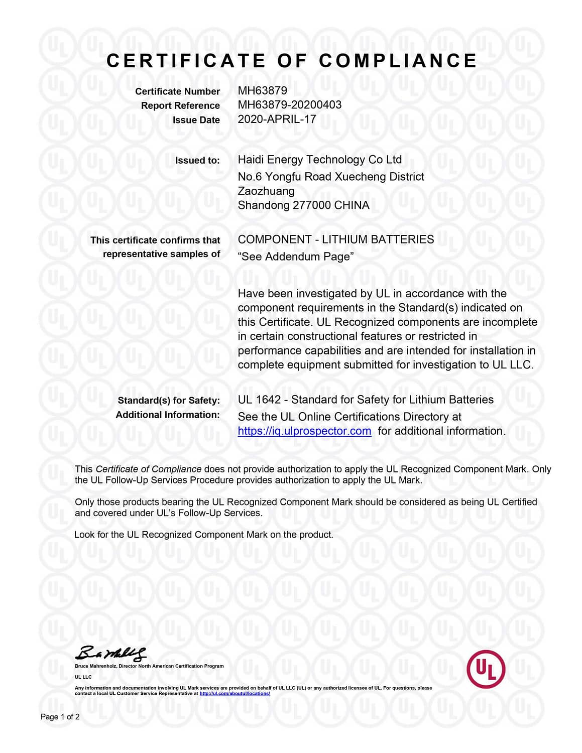 Batería de bicicleta eléctrica Certificación UL escalada