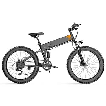 bicicleta eléctrica con suspensión completa y ruedas gordas