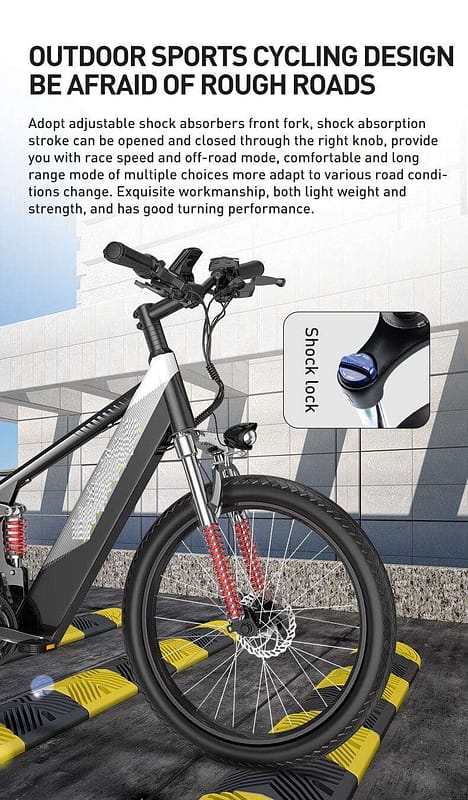 bicicleta de montaña eléctrica con suspensión completa para adultos