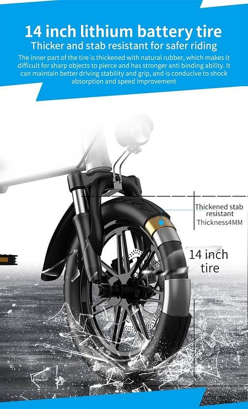 vélo pliable électrique - pneu de 14 pouces