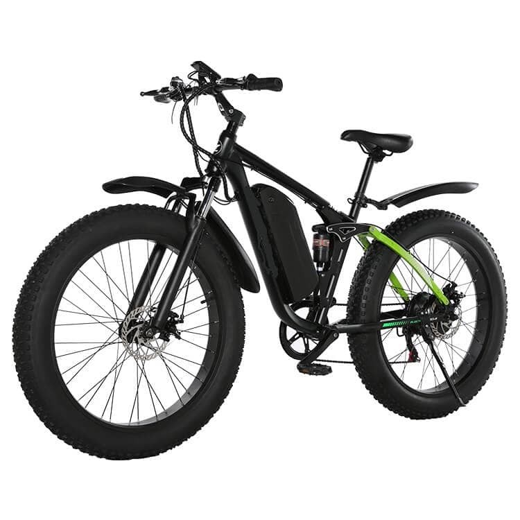 bicicleta con suspensión completa y ruedas gordas-500W